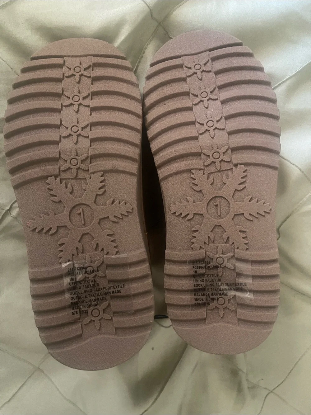 White Mountain Brown Faux-Suede Kids Slip-On Slippers with Pink Trim